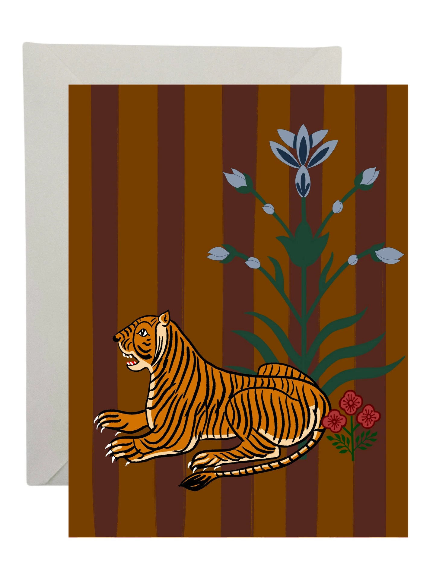 Tiger and Flower Stripe Card