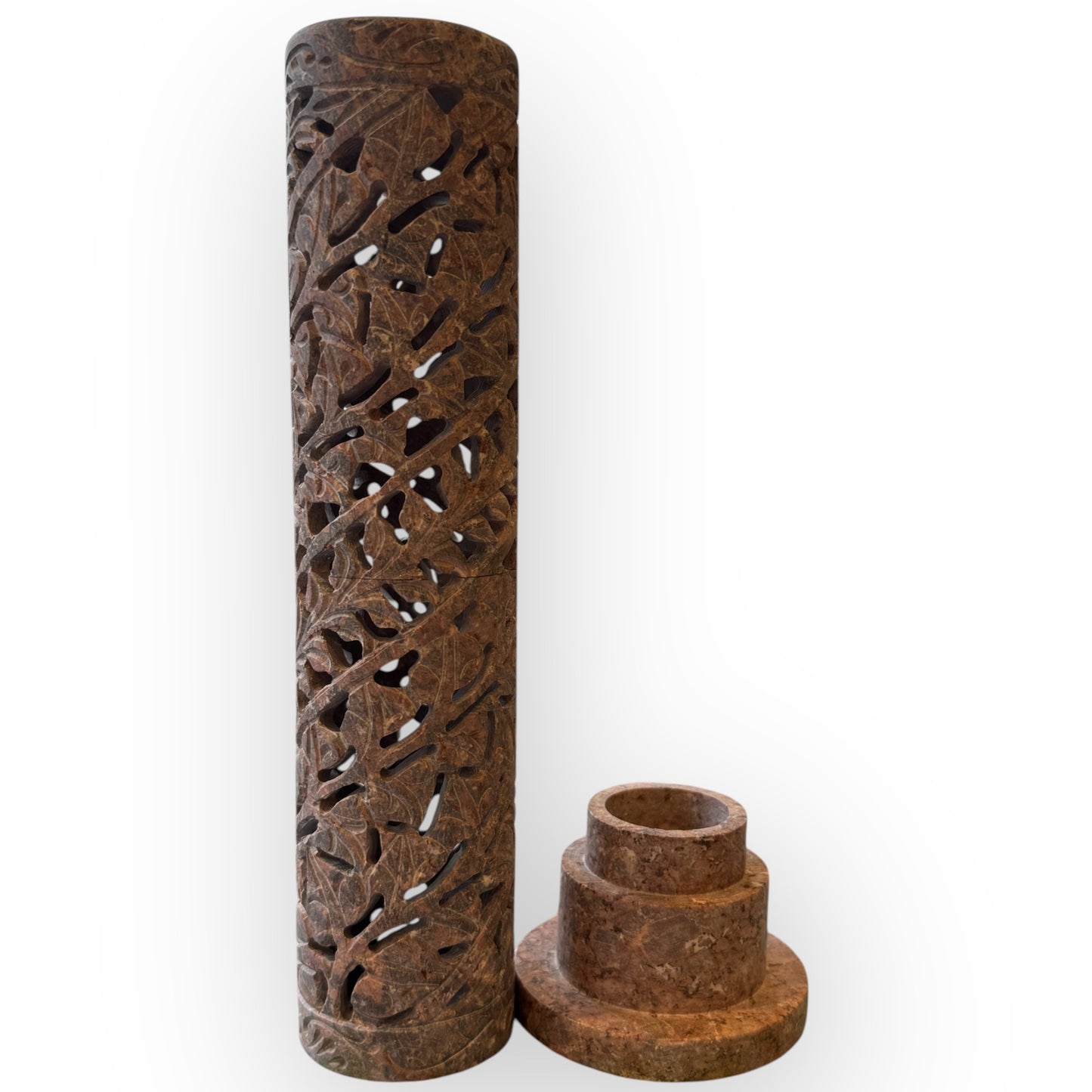 Hand Carved Soapstone Incense Tower